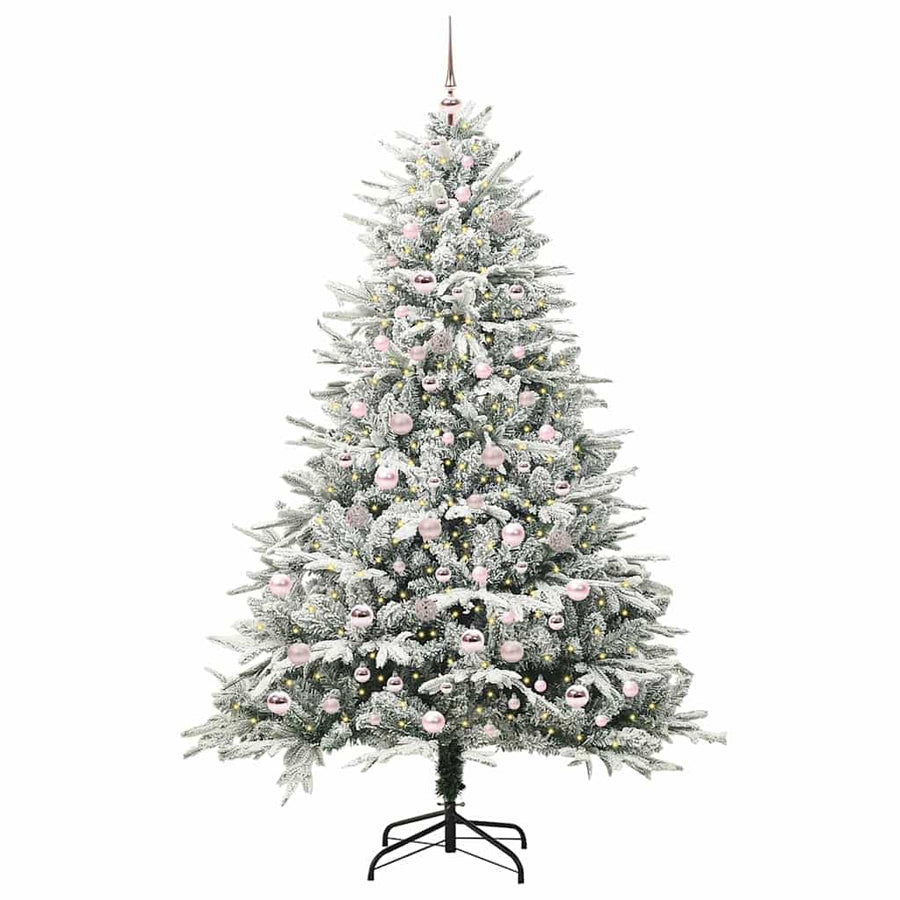 Artificial Pre-lit Kerstboom met Ballenset Groen 210 cm