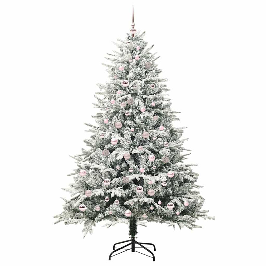 Artificial Pre-lit Kerstboom met Ballenset Groen 210 cm
