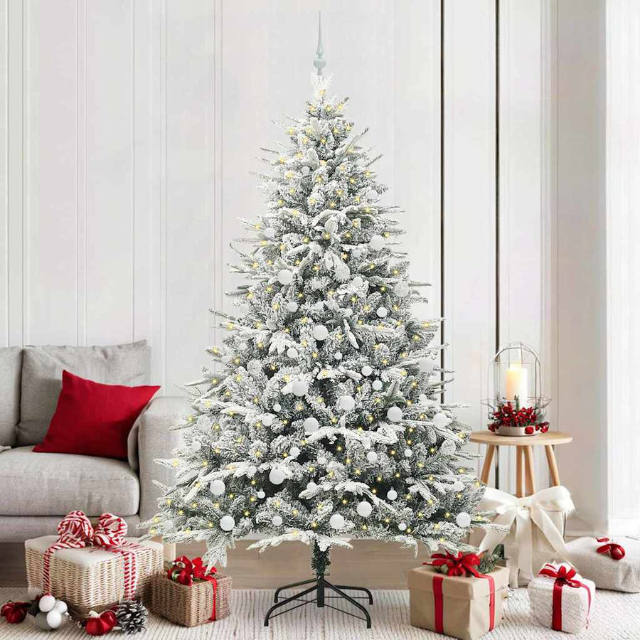 Artificial Pre-lit Kerstboom met Ballenset Groen 210 cm