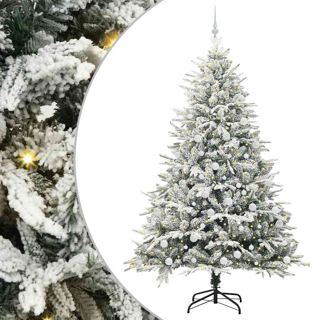 Artificial Pre-lit Kerstboom met Ballenset Groen 210 cm