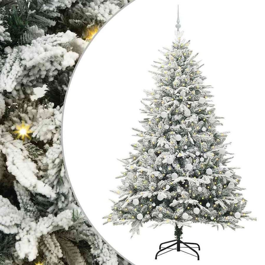 Artificial Pre-lit Kerstboom met Ballenset Groen 210 cm