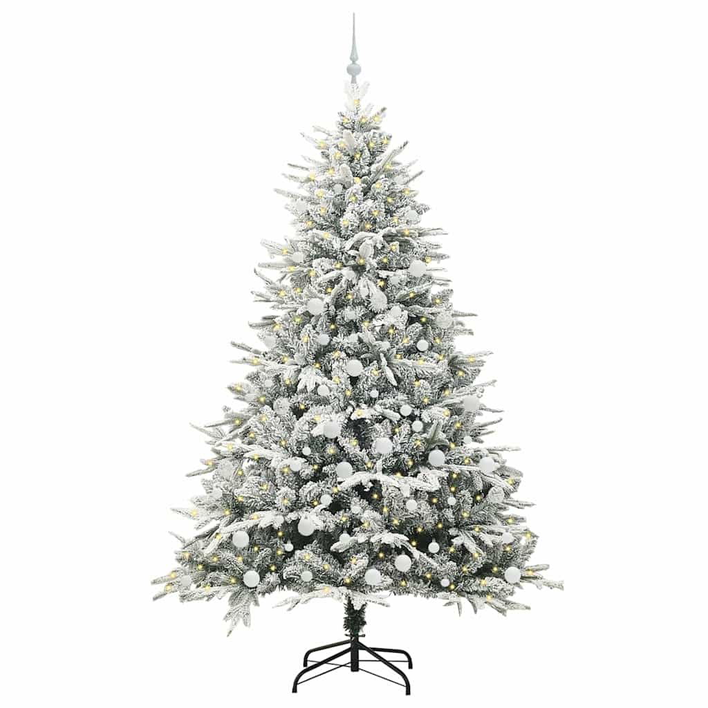 Artificial Pre-lit Kerstboom met Ballenset Groen 210 cm