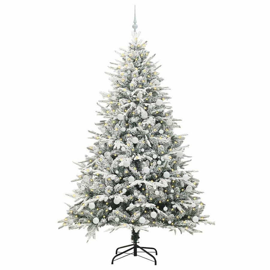 Artificial Pre-lit Kerstboom met Ballenset Groen 210 cm