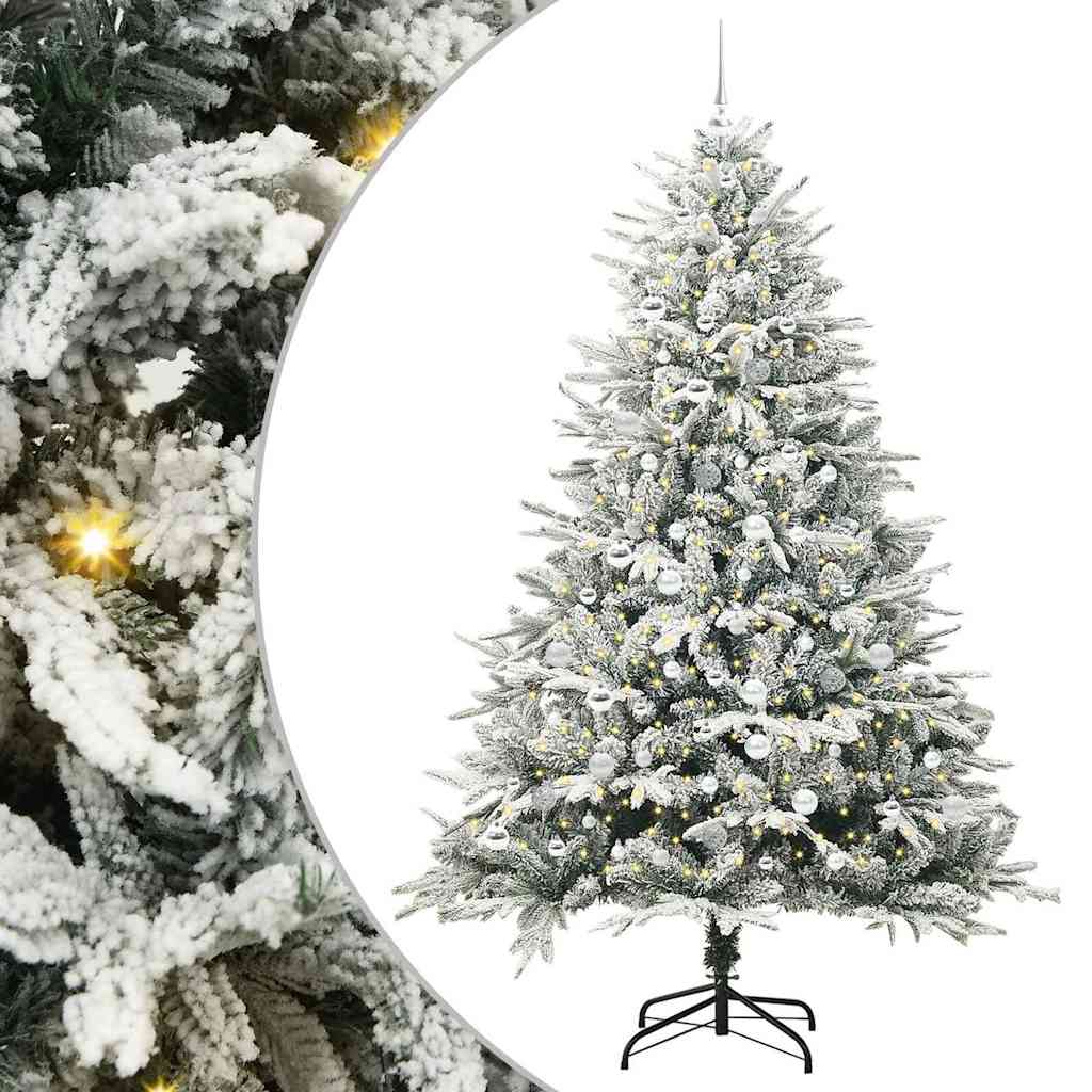 Artificial Pre-lit Kerstboom met Ballenset Groen 210 cm