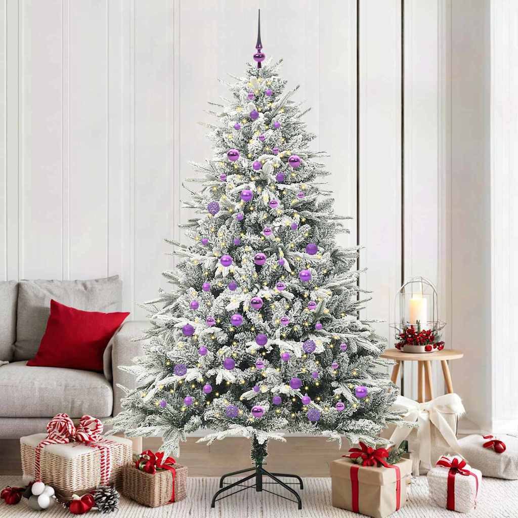Artificial Pre-lit Kerstboom met Ballenset Groen 210 cm
