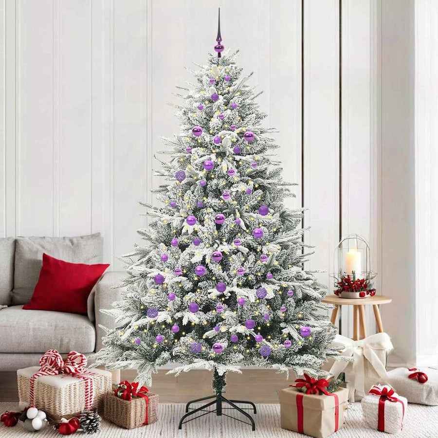 Artificial Pre-lit Kerstboom met Ballenset Groen 210 cm