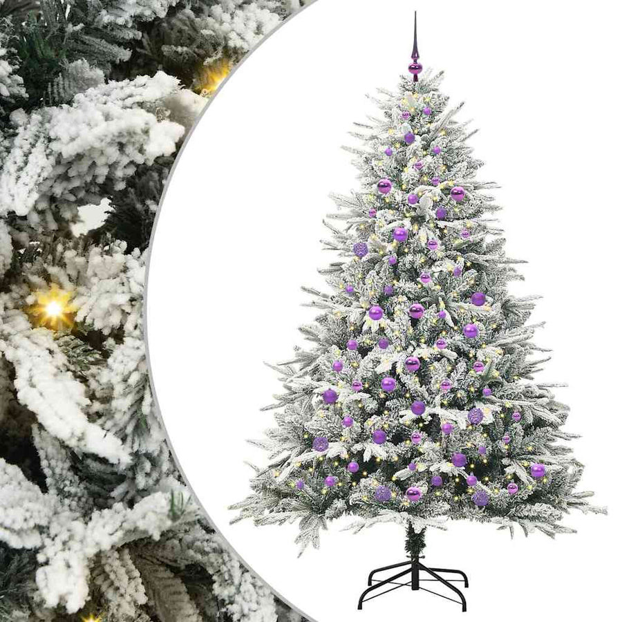 Artificial Pre-lit Kerstboom met Ballenset Groen 210 cm