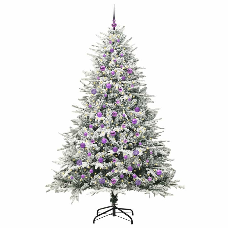 Artificial Pre-lit Kerstboom met Ballenset Groen 210 cm