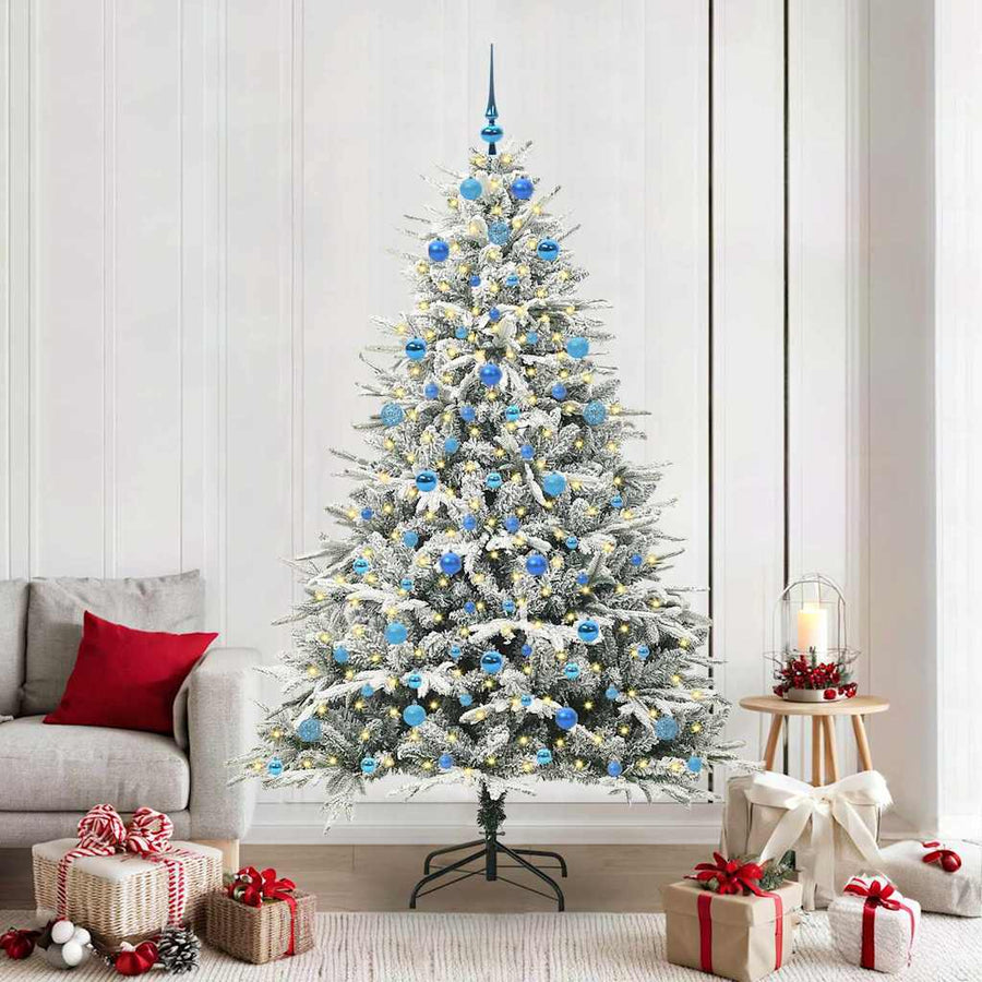 Artificial Pre-lit Kerstboom met Ballenset Groen 210 cm