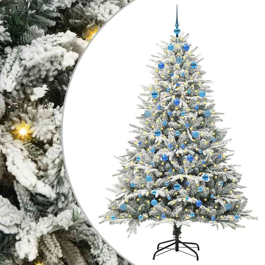 Artificial Pre-lit Kerstboom met Ballenset Groen 210 cm