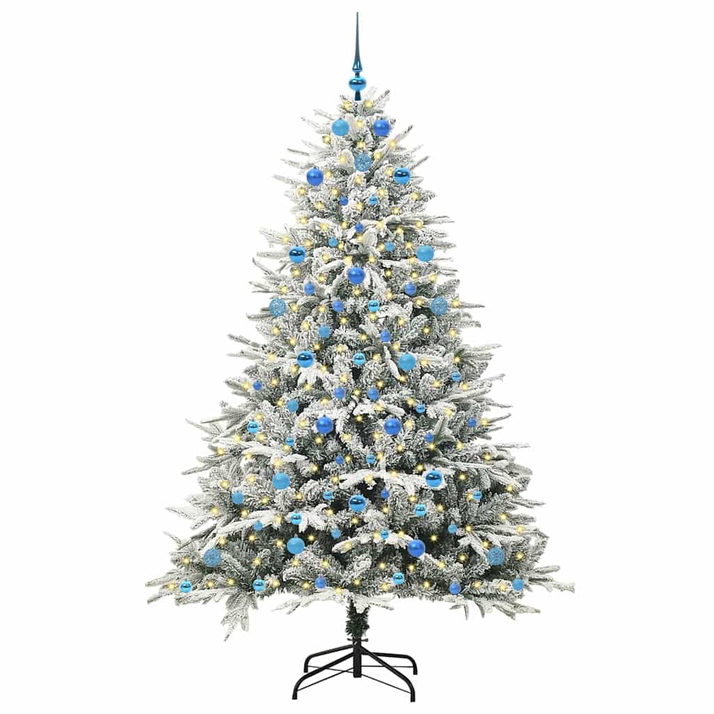 Artificial Pre-lit Kerstboom met Ballenset Groen 210 cm