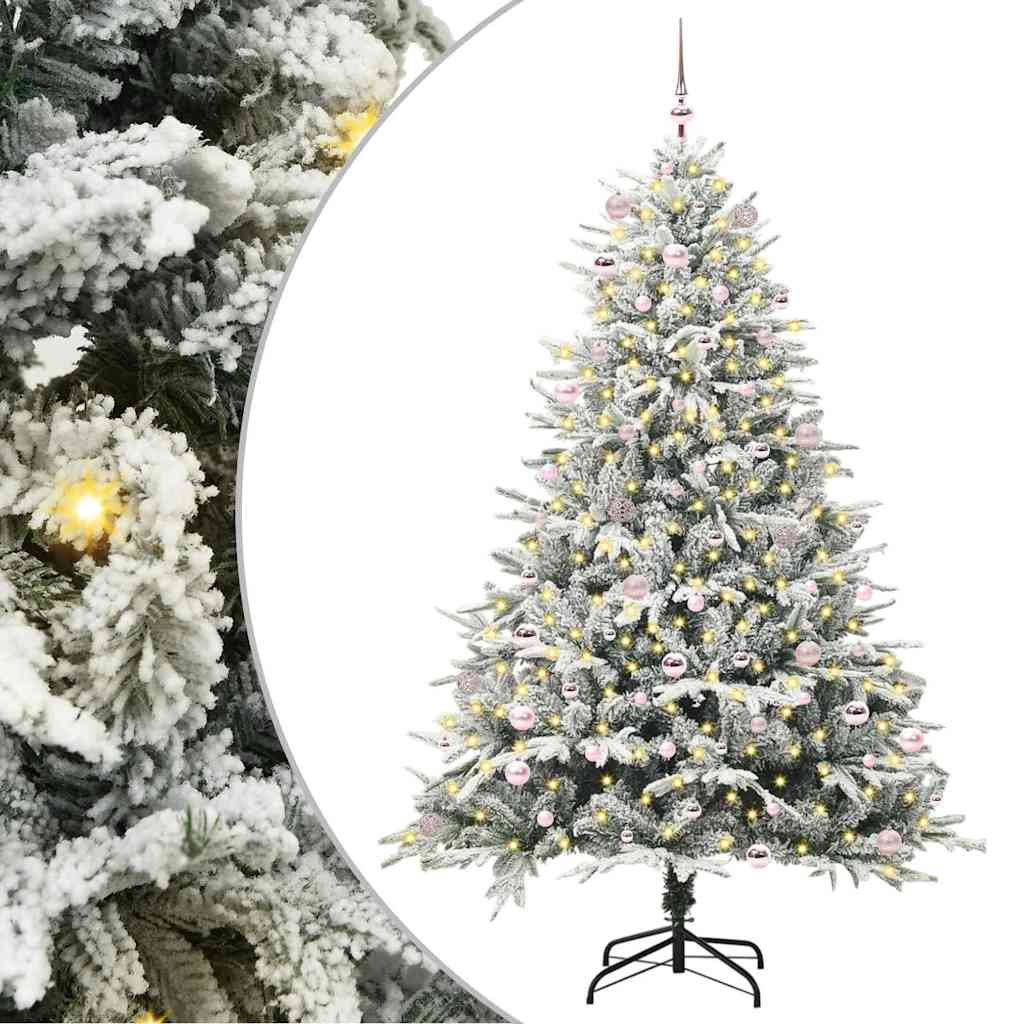Artificial Pre-lit Kerstboom met Ballenset Groen 240 cm