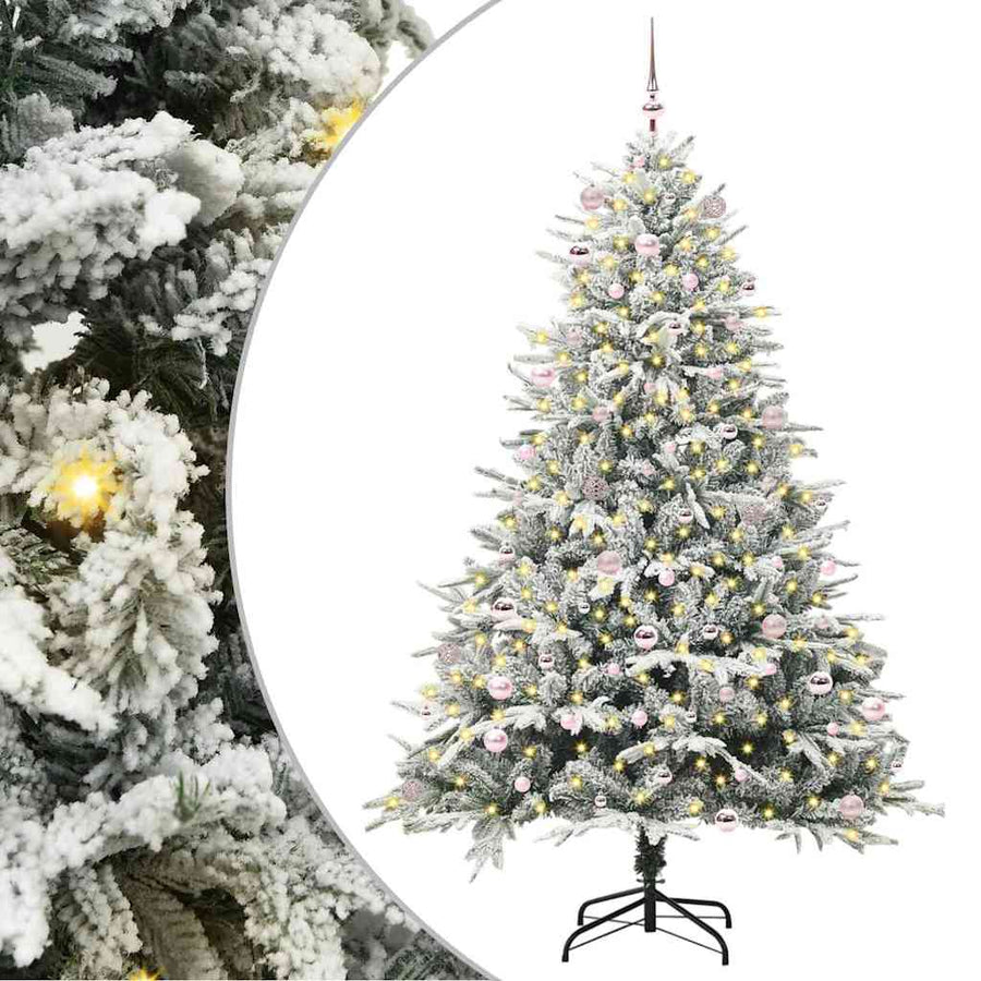 Artificial Pre-lit Kerstboom met Ballenset Groen 240 cm