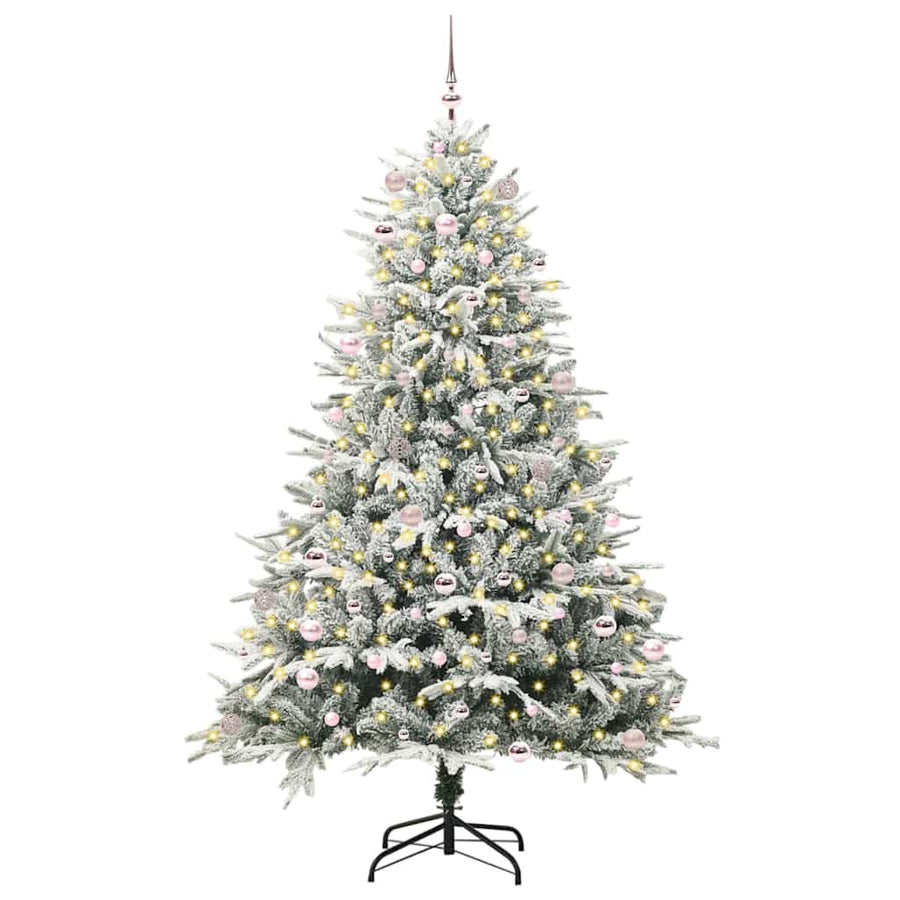 Artificial Pre-lit Kerstboom met Ballenset Groen 240 cm