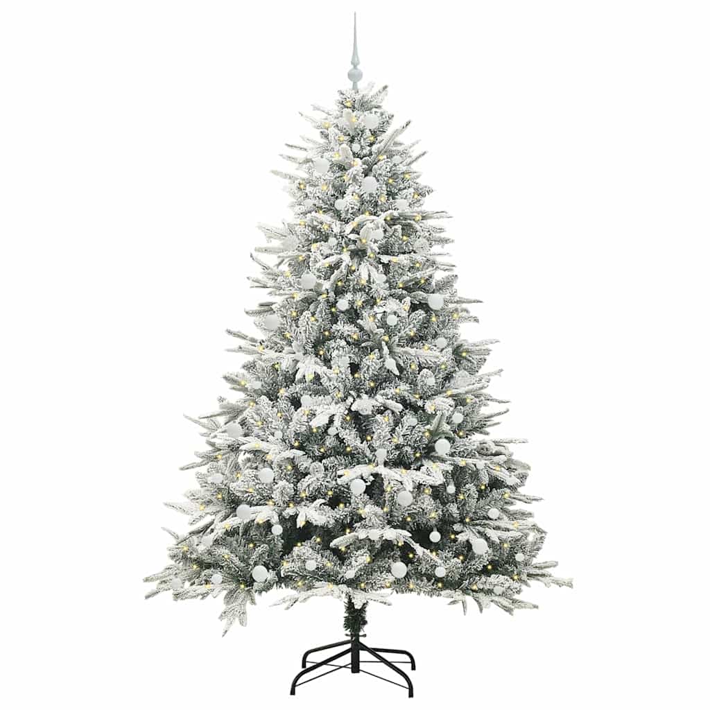 Artificial Pre-lit Kerstboom met Ballenset Groen 240 cm