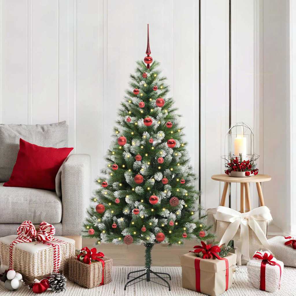Kunstmatige scharnierkerstboom met bedekte sneeuw 150 cm