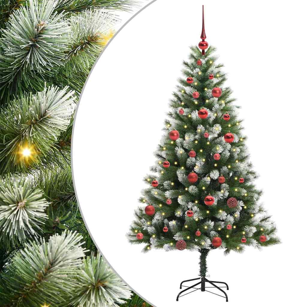 Kunstmatige scharnierkerstboom met bedekte sneeuw 150 cm