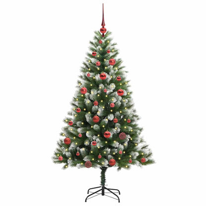 Kunstmatige scharnierkerstboom met bedekte sneeuw 150 cm