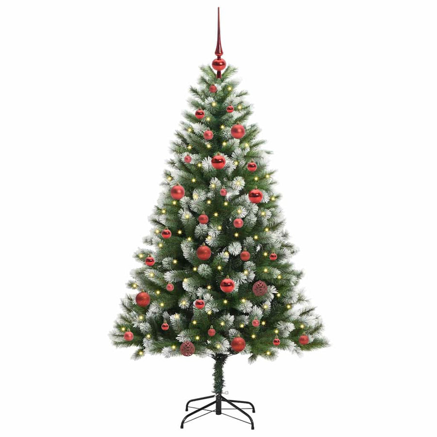 Kunstmatige scharnierkerstboom met bedekte sneeuw 150 cm