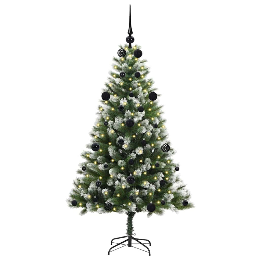 Kunstmatige scharnierkerstboom met bedekte sneeuw 150 cm