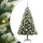 Artificial hinged Christmas tree with flocked snow 150 cm