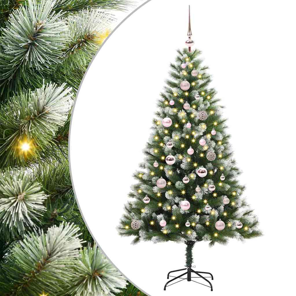 Kunstmatige scharnierkerstboom met bedekte sneeuw 150 cm