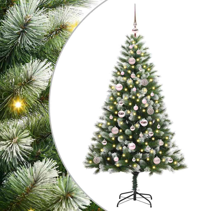 Kunstmatige scharnierkerstboom met bedekte sneeuw 150 cm