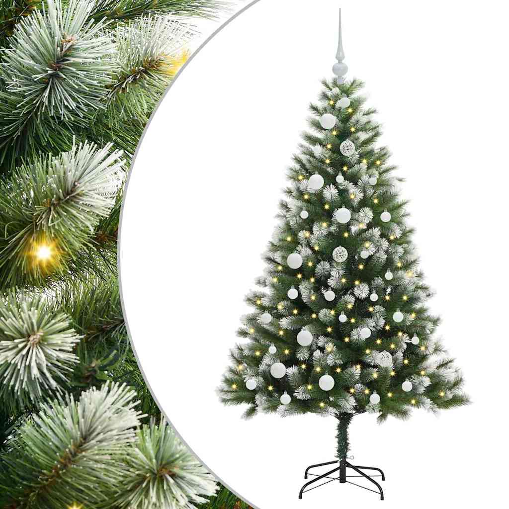 Kunstmatige scharnierkerstboom met bedekte sneeuw 150 cm
