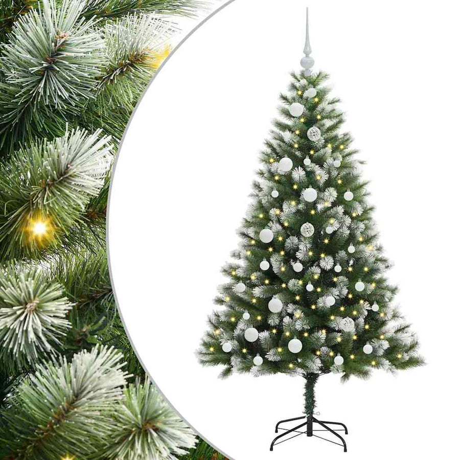 Kunstmatige scharnierkerstboom met bedekte sneeuw 150 cm