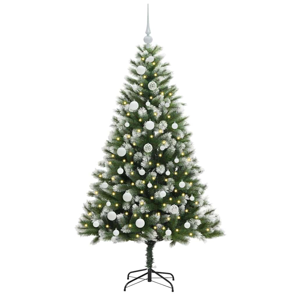 Kunstmatige scharnierkerstboom met bedekte sneeuw 150 cm