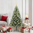 Artificial hinged Christmas tree with flocked snow 150 cm
