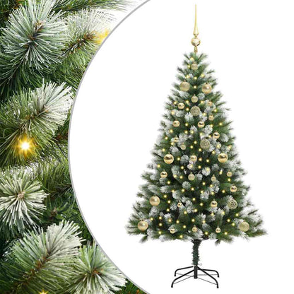 Kunstmatige scharnierkerstboom met bedekte sneeuw 150 cm