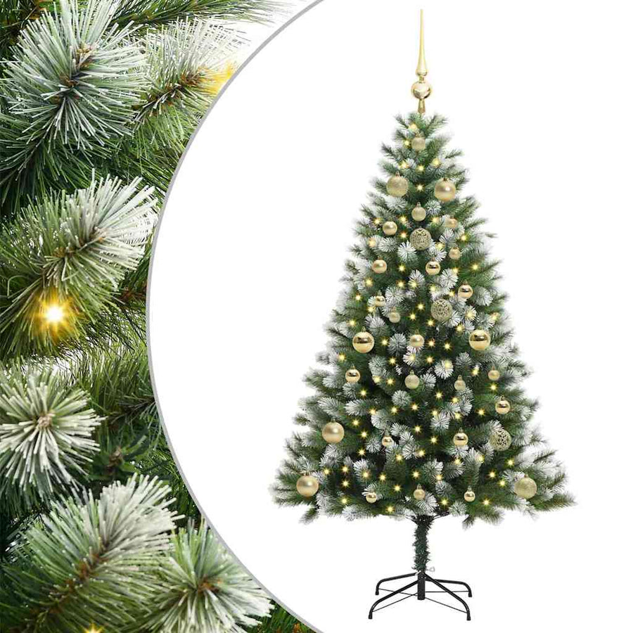 Kunstmatige scharnierkerstboom met bedekte sneeuw 150 cm