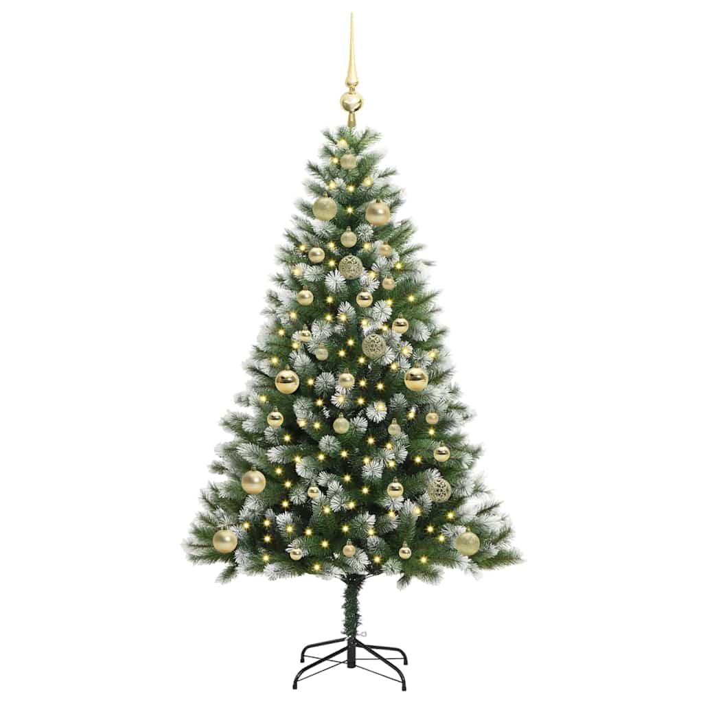 Kunstmatige scharnierkerstboom met bedekte sneeuw 150 cm