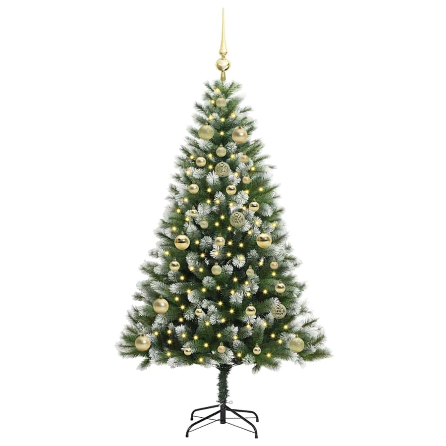Kunstmatige scharnierkerstboom met bedekte sneeuw 150 cm