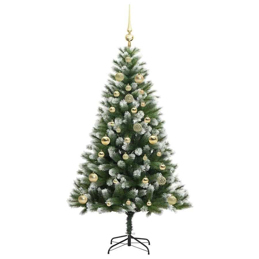 Kunstmatige scharnierkerstboom met bedekte sneeuw 150 cm