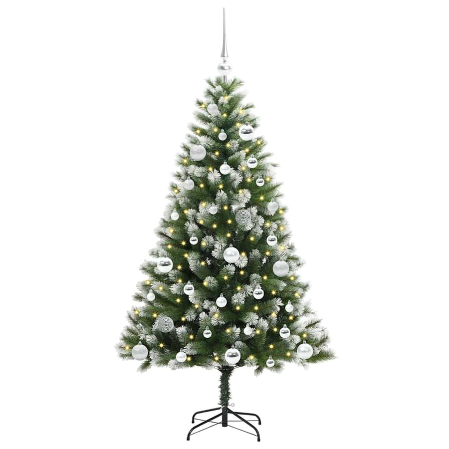 Kunstmatige scharnierkerstboom met bedekte sneeuw 150 cm