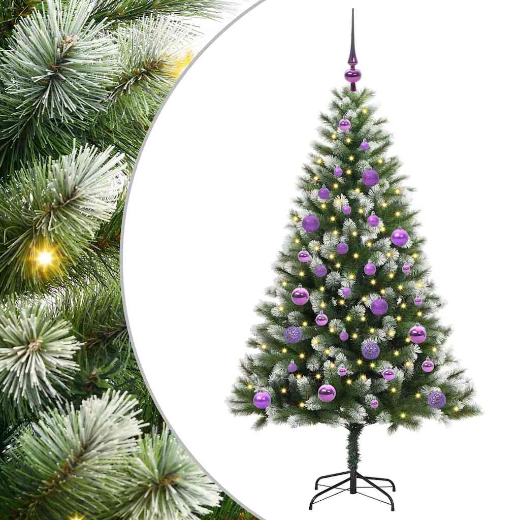 Kunstmatige scharnierkerstboom met bedekte sneeuw 150 cm