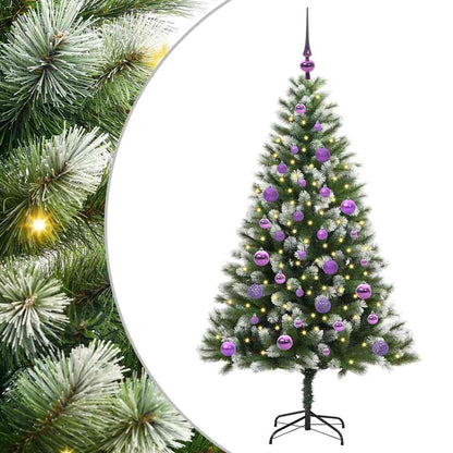 Kunstmatige scharnierkerstboom met bedekte sneeuw 150 cm