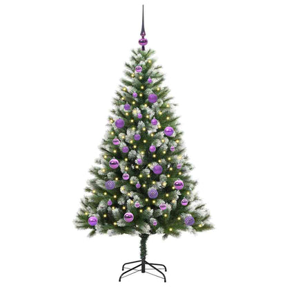 Kunstmatige scharnierkerstboom met bedekte sneeuw 150 cm