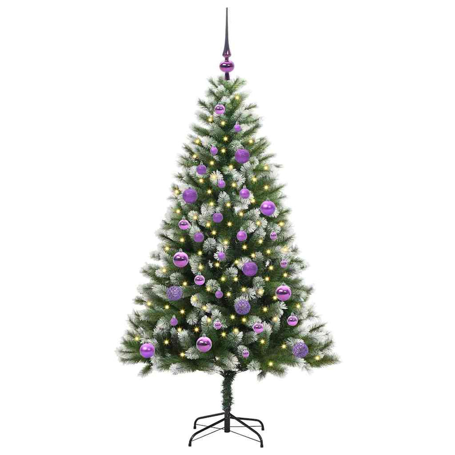 Kunstmatige scharnierkerstboom met bedekte sneeuw 150 cm