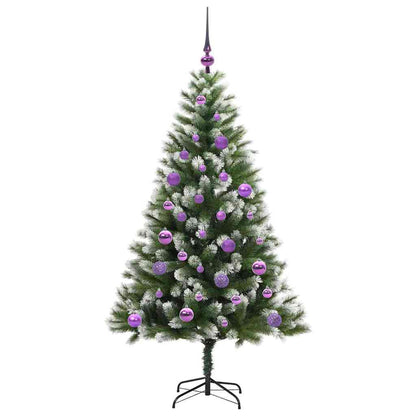 Kunstmatige scharnierkerstboom met bedekte sneeuw 150 cm