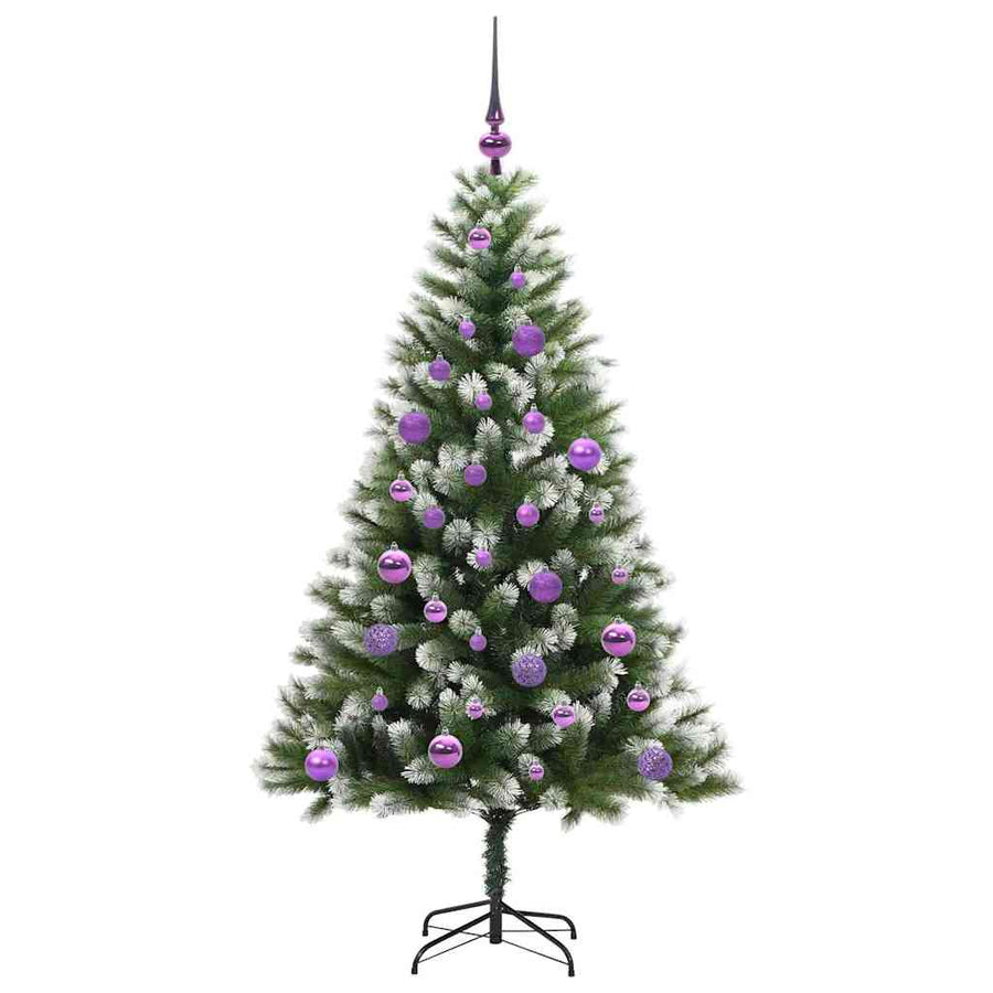 Kunstmatige scharnierkerstboom met bedekte sneeuw 150 cm