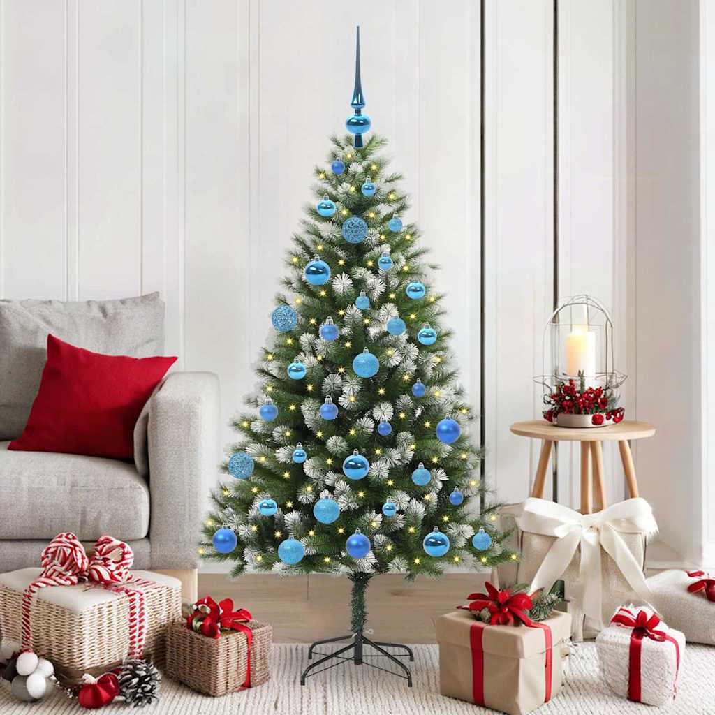 Kunstmatige scharnierkerstboom met bedekte sneeuw 150 cm