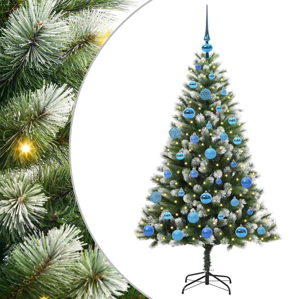 Kunstmatige scharnierkerstboom met bedekte sneeuw 150 cm
