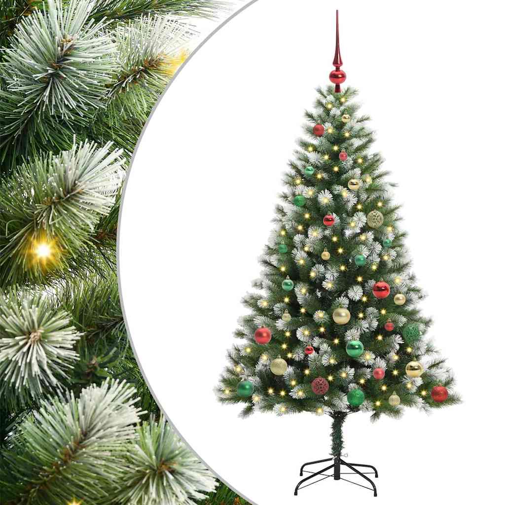 Kunstmatige scharnierkerstboom met bedekte sneeuw 150 cm