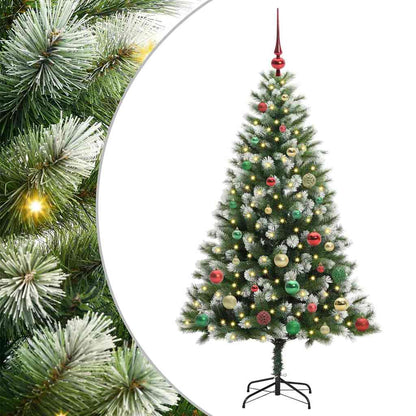 Kunstmatige scharnierkerstboom met bedekte sneeuw 150 cm