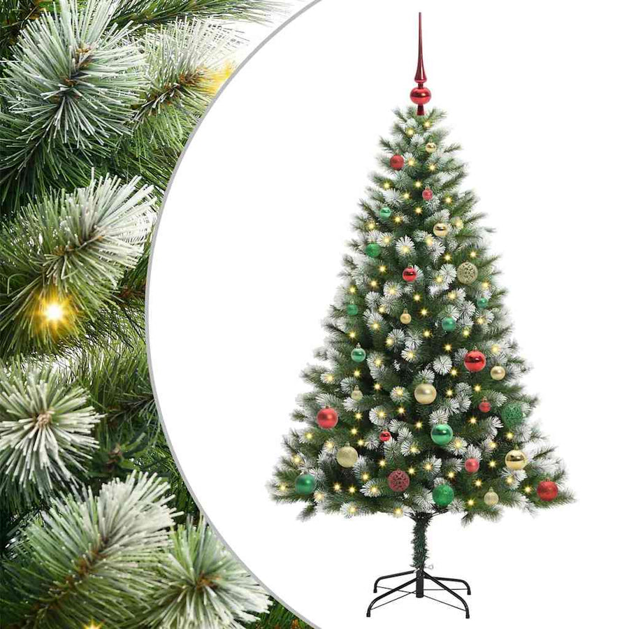 Kunstmatige scharnierkerstboom met bedekte sneeuw 150 cm