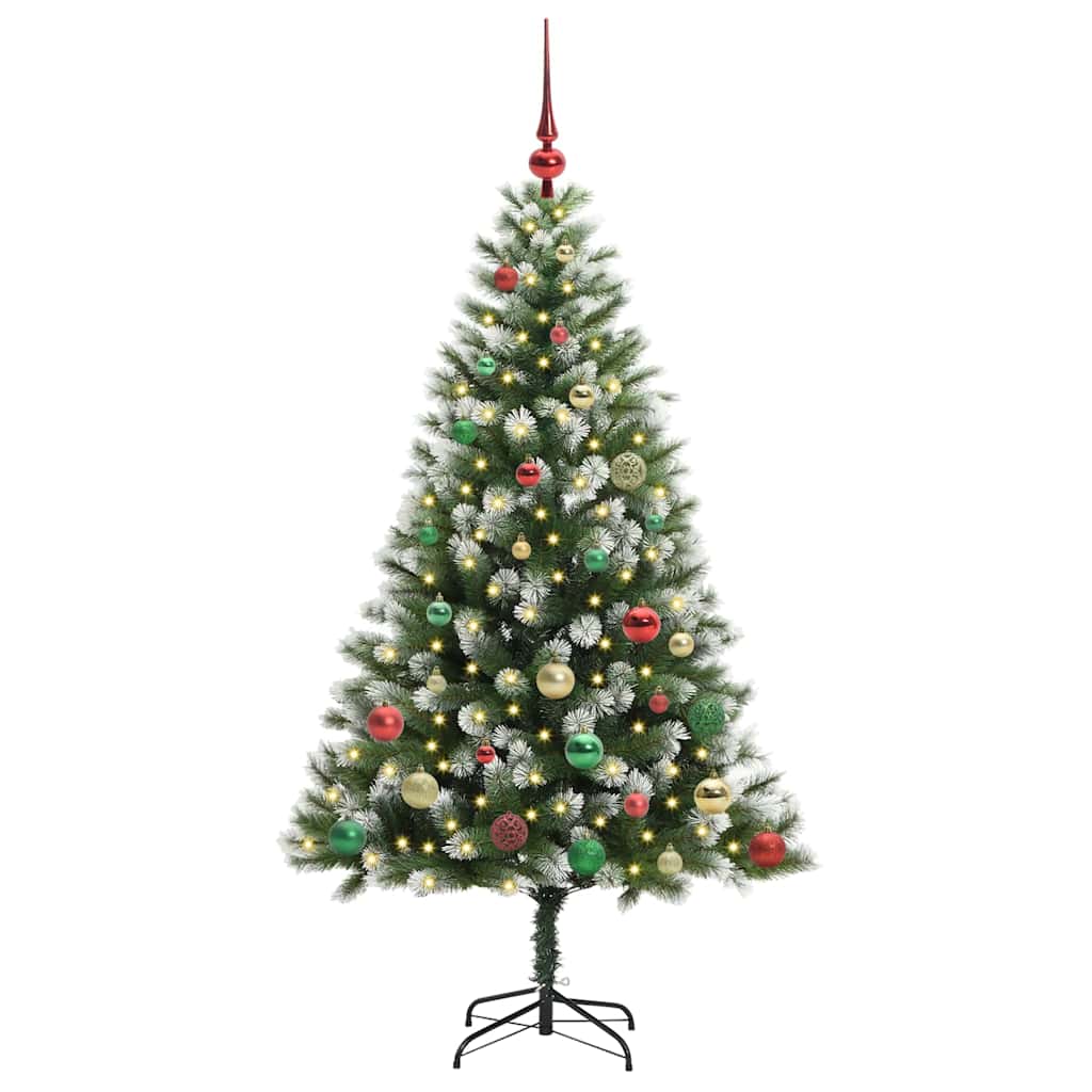 Kunstmatige scharnierkerstboom met bedekte sneeuw 150 cm