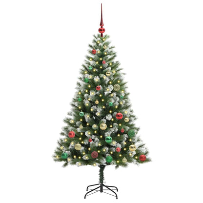 Kunstmatige scharnierkerstboom met bedekte sneeuw 150 cm